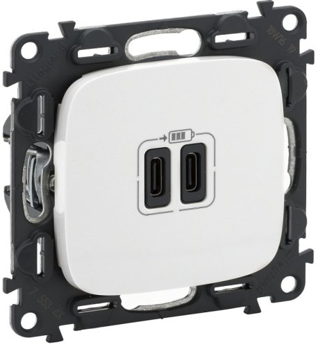 Розетка USB тип C+C без рамки Legrand Valena Allure 2-м. 3000мА жемчуг картинка